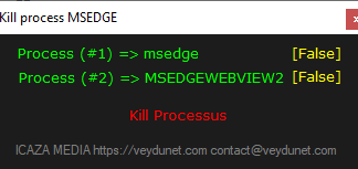Kill process msedge